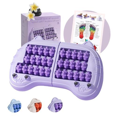 REWXXD Foot Roller Massager for Plantar Fasciitis Relief, Large Size, Eases Foot Pain & Cold Feet, Enhances Circulation, Portable, Split into Two, Full-Body Washable, Purple