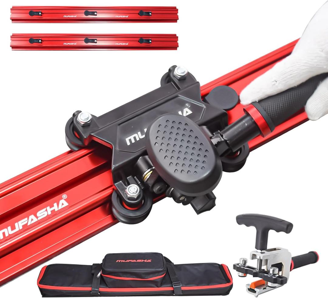 MUFASHA 78 Inch Manual Tile Cutter, Professional Porcelain Slab Cutting Machine for Large format Ceramic Porcelain Tiles, Dual-Rails, Pliers, Locators, Rail Retainers, Tile Cutter Hand Tools, ML2000
