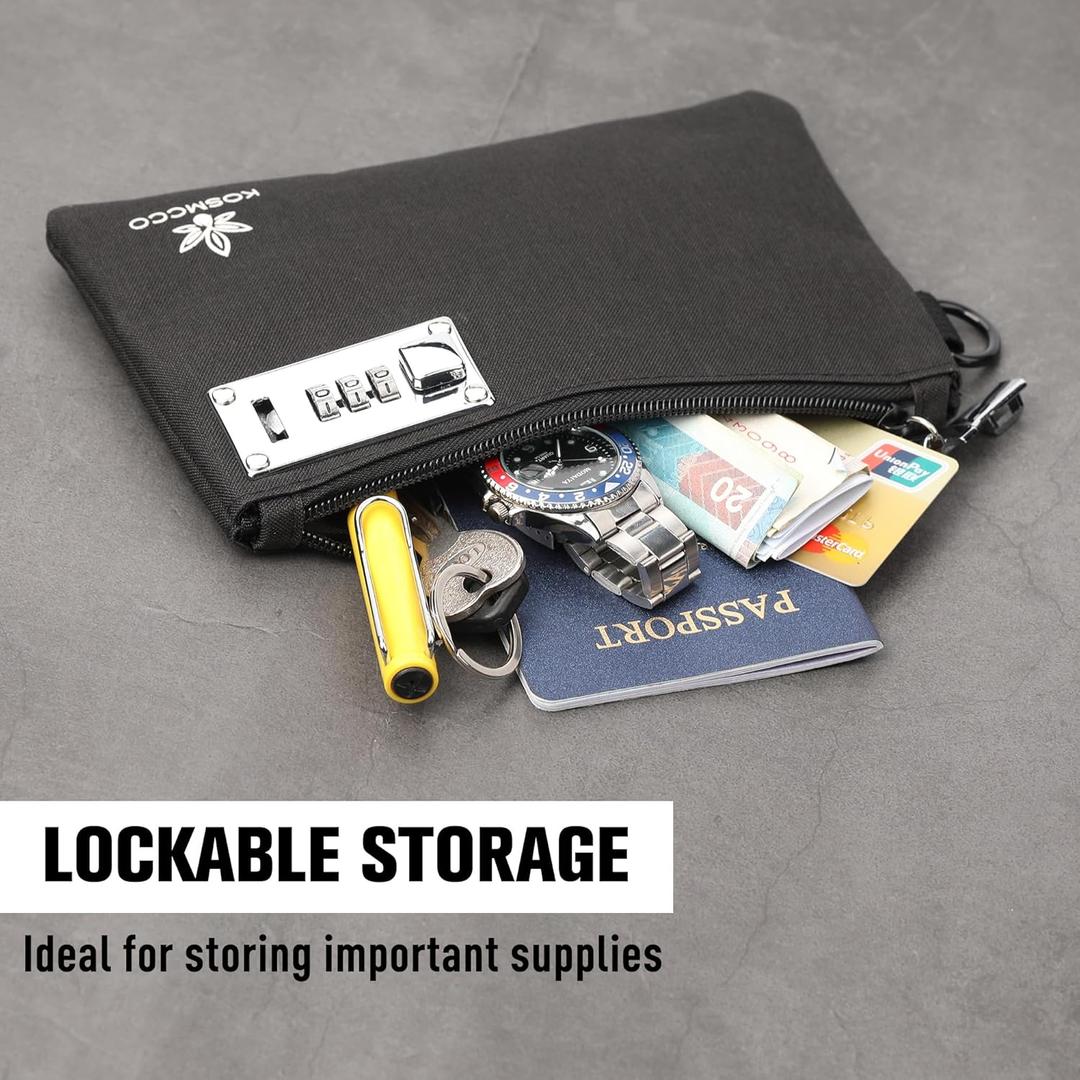 KOSMCCO Lockable Money Bag. Black