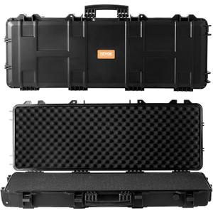 VEVOR Rifle Case, Rifle Hard Case with 4 Layers Fully-protective Foams, Lockable Hard Gun Case with Wheels, IP67 Waterproof & Crushproof, for Rifles or Shotguns, 42 inch