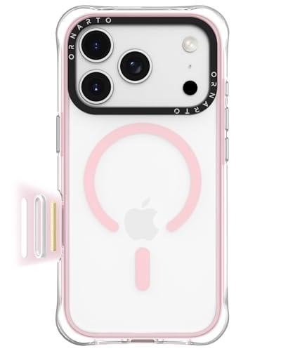 ORNARTO Air Case for iPhone 17 Pro Max Clear | Military-Grade Drop Protection | Camera Control Button | Compatible with MagSafe | Built-in Air Phone Cover - Pink