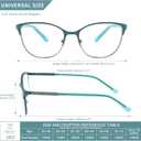 Progressive Multifocal Reading Glasses Women Cat Eye No Line Multifocus Transition Blue Light Reader Lady Metal Frame, Black & Green, 1.75 Diopters