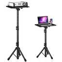 Projector Stand Tripod Adjustable, Laptop Height from 23.5 to 46.5 inches with Gooseneck Phone Holder, Floor for Office, Home, Stage, Studio, DJ Racks Holder Mount, 23.5inch-46.5inch