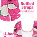 Girls One Piece Cute Swimsuit with Ruffled Straps, UPF 50+ Beach Bathing Suit for Toddler Teen Girls, Size 3M-12Y