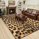 Premium Leopard Rug for Living Room 5×7 Feet, Machine Washable Cheetah Rug Animal Print Hide Area Rug, Large Non-Slip Faux Fur Zebra Skin Rugs Carpet for Office Bedroom Dinner Room Home Decor