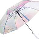 ShedRain Iridescent Stick Umbrella, 50" Canopy Coverage, Crook Handle