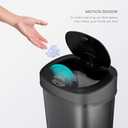 NINESTARS DZT-50-9BK The Original Automatic Motion Sensor Trash Can, 13.2 Gal. / 50 L., Black