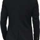 DAVID.ANN Men's Slim Fit Casual One Button Blazer Jacket (Black, M)