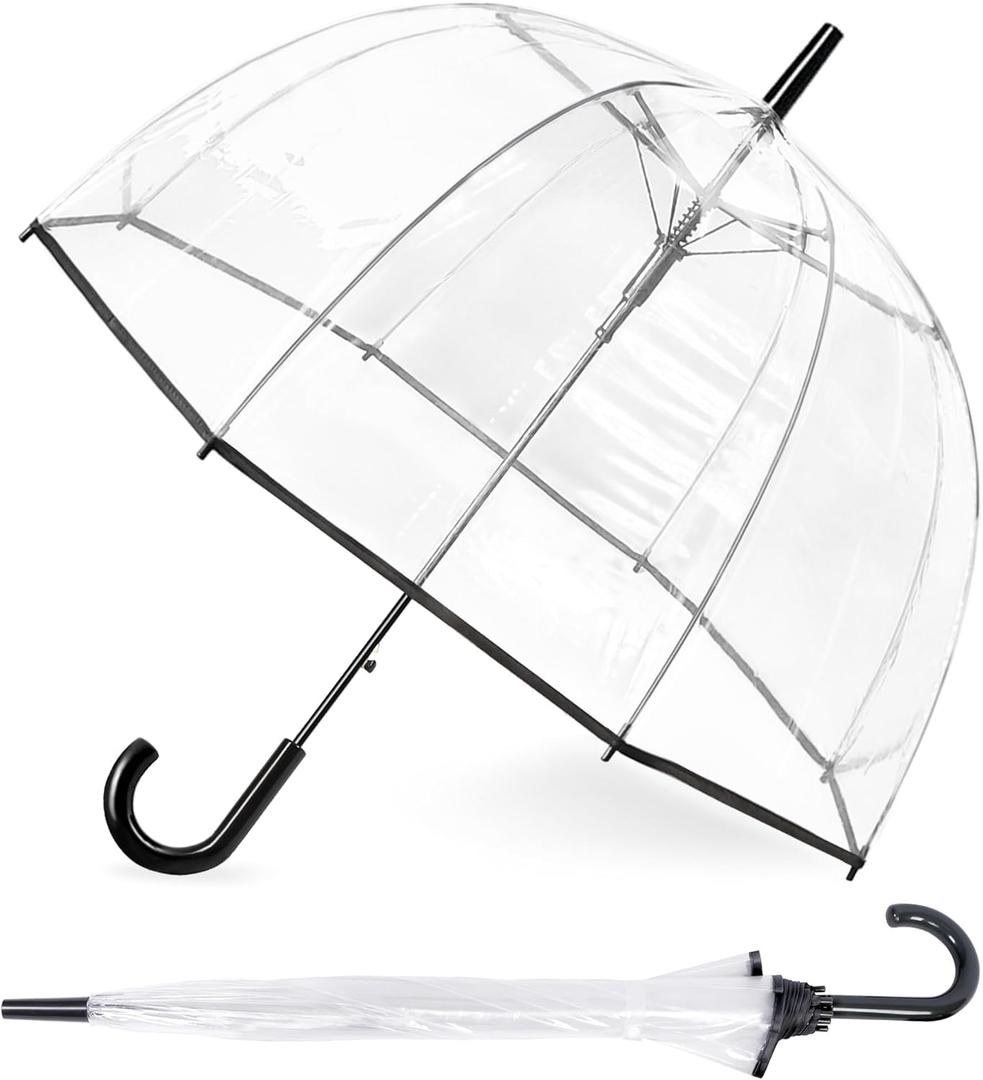 RONIARE Clear Bubble Umbrellas for Rain Large Windproof Dome Umbrella for Weddings,Prom, Graduation and Outdoor Events for Men and Women