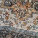 Runner Rugs for Hallway 2x10 Machine Washable Runners, Boho Vintage Retro Floral Medallion Runners for Kitchen Entryway Bathroom, Low Pile Lightweight Non Slip Runner Rug, Blue Orange