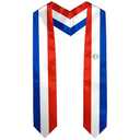 Keetegami Paraguay Flag Graduation Sash Satin Scarf 72" Stole for Abroad Student International Study Class