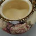 fanquare Gold Porcelain Sugar Container, Floral Sugar Holder for Coffee Bar, 12 Ounce Ceramic Sugar Bowl with Lid for Countertop, Kitchen Sugar Jar Vintage