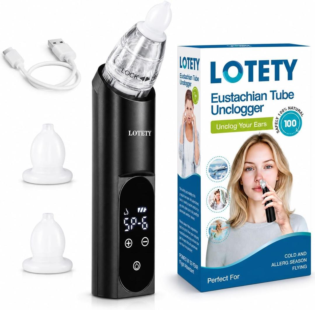 Eustachian Tube Unclogger - Ear Pressure Relief Device | Ear Pressure Relief for Flying & Diving | Ear Popper, Eustachian Ear Unclogger & Ear Ringing Relief Tinnitus