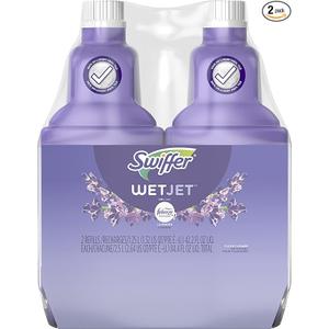 Swiffer WetJet MultiPurpose Floor Cleaner Solution with Febreze Refill, Hardwood Floor Cleaner, Lavender Scent, 1.25 Liter 42.2 Fl Oz (Pack of 2)