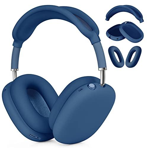 Case for Airpods Max Headphones, Ear Pad Case Cover/Ear Cups Co ver/Headband for AirPods Max (USB-C/Lightning)(2024/2020), Silicone for Apple Airpod Max, Accessories Cases(Dark Blue)