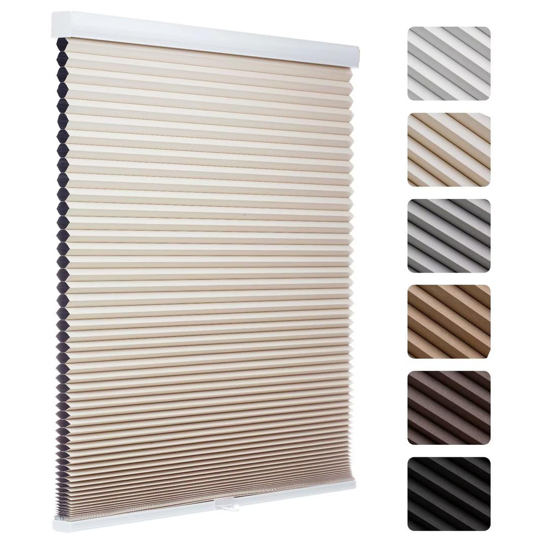 MYshade Cordless Blackout Cellular Shades, 1.5" Honeycomb Window Blinds for Bedroom & Nursery, Thermal Insulated, Noise Reducing, Privacy Shades, Inside or Outside Mount (32" W x 72" H, Beige)