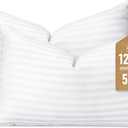 Artscope Synthetic Down Lumbar Pillow Insert, 12x20 Down Alternative Throw Pillow Insert. Ultra Soft Fluffy Sleeping Pillow with 100% Cotton Cover, Decorative Pillows Set of 2-Striped