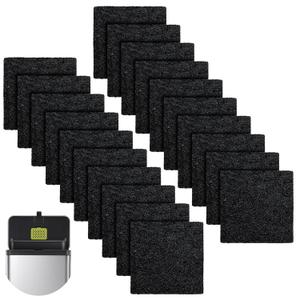 20 Packs 3.15x3.15x0.32 Inch Odor Absorbing Filter Refills for EKO Trash Cans, Activated Charcoal Deodorizer Compatible with EKO Step & Touchless Garbage Cans with Built-in Filter Compartment
