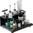 Quick Dry Electric Toothbrush Holder 4 Slots Metal Bathroom Counter Organizer for Toothpaste Razor Mouthwash, Black