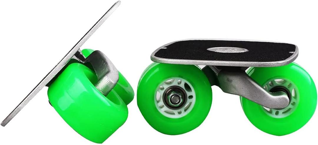 Green Portable Roller Road Drift Skates Plate Anti-Slip Board Aluminum Truck with PU Wheels with ABEC-7 608 Bearings