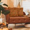 Fall Pumpkin Decorative Throw Pillow Covers 18 x 18 Set of 2, Thanksgiving Day Autumn Harvest Pumpkin Faux Fur Cushion Covers, Soft Embroidered Pillow Cases for Couch Bedroom Holiday Home Decor