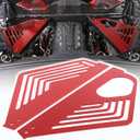 Aluminum Alloy Rear Engine Covers Left Right Engine Case Guards Protector Splash Shield Compatible with Chevrolet Corvette C8 2020-2023, Engine Bay Panel Cover, C8 Accessories 2PCS (red)