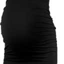 Rnxrbb Women Summer Sleeveless Maternity Dress Pregnancy Tank Scoop Neck Mama Clothes Casual Bodycon Clothing (Black, L)