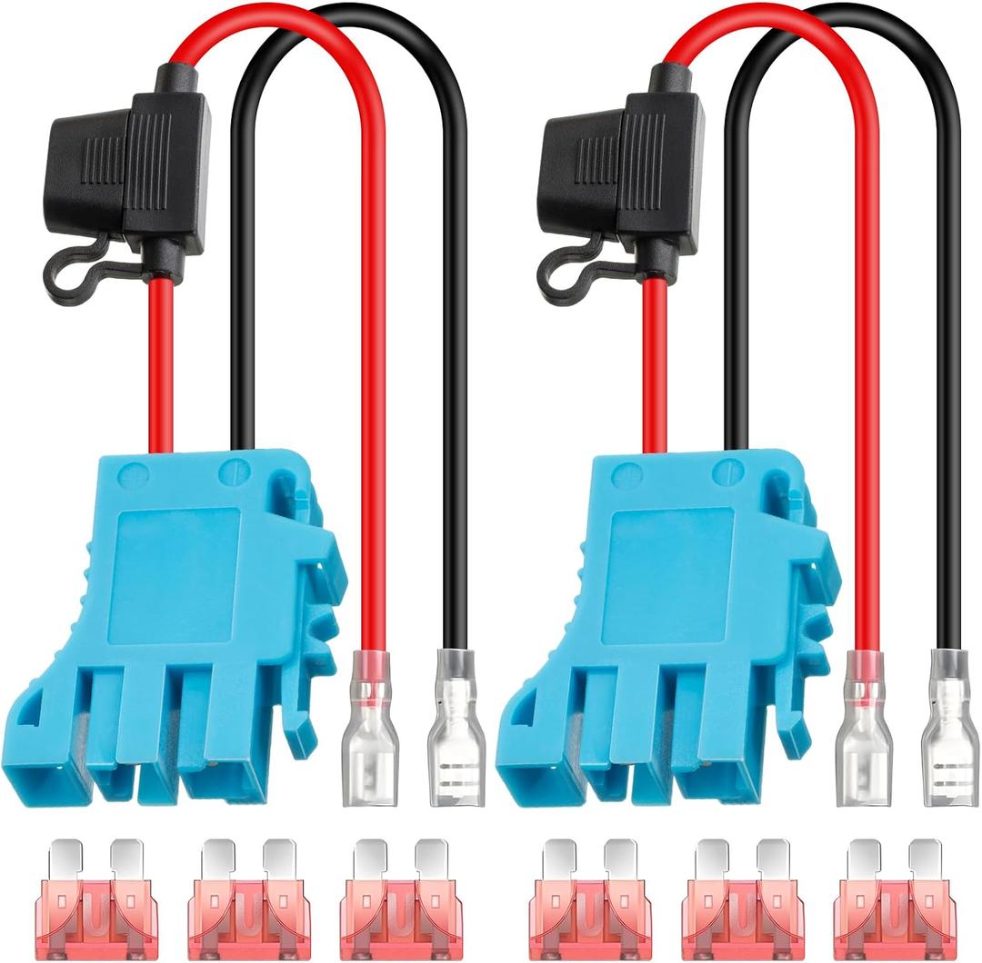 Saillong 2 Pack 12 AWG Wire Harness Connector Replacement Compatible with Peg-Perego 12 Volt SLA Battery Ride On Vehicle Boys and Girls Riding Toys, Connector Wire with Fuse