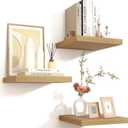 Square Floating Shelves for Wall 12"W x 12"D x 1.2"H, Small Engineered Wood Wall Shelves with Invisible Brackets for Living Room Bedroom Bathroom Office Kitchen Storage Decor, Oak Finish, Set of 3