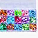 Meredmore 400PCS Bulk Self Adhesive Gems Jewels Rhinestones for Kids Crafts Bling Crystal Stickers10Shapes DIY Colorful Size 8mm to 20mm Within Stickers in Flat Back for Arts & Crafts Projects