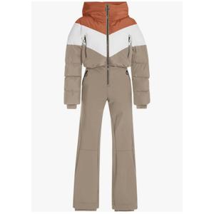 Fisoew Womens One Piece Ski Suit Warm Waterproof Snowsuits Winter Snow Jumpsuits Outdoor Sports Outerwear Camel, Medium 