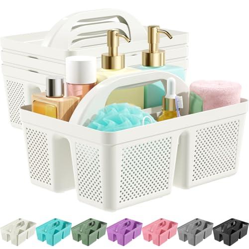 MLIKLU 4 Pack Portable Shower Caddy, Integrated Handle, Reinforced Plastic, Organizer Storage Bathroom Supplies and Beauty Products, Cleaning Supplies, Shower Basket for Home, Dorm, Shelf and Cabinet
