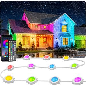 Permanent Outdoor Lights,200FT RGB Waterproof Lights for House,IP67 Smart LED Light with App/Remote Control for Garden Decor,Party,Holidays,Birthday