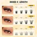 QUEWEL Lash Clusters Kit Multi-type Mixed Eyelash Clusters 176Pcs with Lash Bond and Seal, Cluster Lashes Tweezers, DIY Lash Extensions Kit can Create Kinds of Effects for personal(QU23+QU24+QU25 Kit)