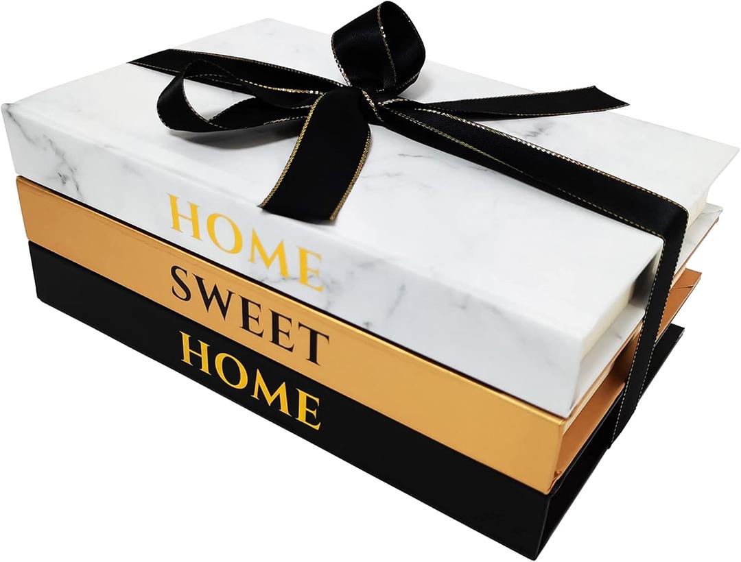 Decorative Books with Blank Pages Inside for Coffee Table Decor,Shelf Decor or Table Decor,Faux Books Stack for Decoration,Farmhouse Accent Decor for Living Room,Bedroom Night Stand (Z106)