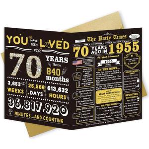 Jumbo 70th Birthday Card for Dad Mom, Funny 70th Birthday Gifts for Women Men, Happy 70 Birthday Decorations for Wife Husband, Unique Gifts for 70 Year Old Woman Man