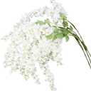 IBWell 12 Strands 40 inch White Fake Wisteria Hanging Flowers Wall Flowers Fake White Flowers Wisteria Flowers White Faux Flowers Artificial Wisteria for Flower Arrangements