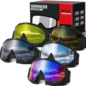 OXG Ski Goggles for Men Women, UV Protection Snowboard Snowsports Goggles for Kids Youth (Silver (9.3%) + Tinted (12.5%) + Gray (18.5%) + Tawny (25.1%) + Yellow (88.2%))