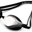 ARENA Unisex Python Racing Swim Goggles for Men and Women Anti-Fog No Leak Max Comfort Dual Strap, Mirror/Non-Mirror Lens (Silver/Black)