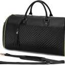 Garment Bag for Travel, 2 in 1 Carry On Duffle Bag with Shoe Pouch, Convertible Foldable Hanging Suitcase Dress Suit Business Travel Bags (Black)