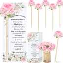 Spakon 36 Set Wedding Favors Pens for Guests Bulk - Bridal Shower Artificial Rose Flower Pen Thank You Cards with Twine Ballpoint Pen Black Ink for Wedding Games Office Proposal Gift(Classic Style)