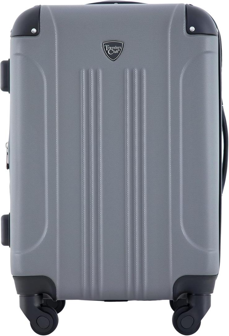 Travelers Club Chicago Hardside Expandable Spinner Luggage, Charcoal, 20"(22in with wheels) Carry-On