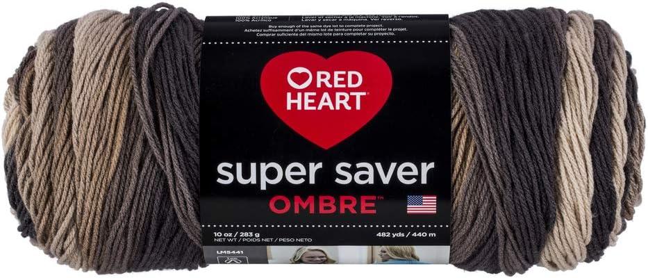 Red Heart E305.4923 Ombre Yarn, Hickory