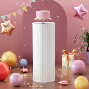 Imprsv 1Pc Cylinder Stands for Party, Large White Cake Stand, Pedestal Display Plinth Pillars for Wedding Ceremony Birthday Party Decor (Roman column shape