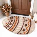 Dunzy Easter Bathroom Rug 20 x 30 Inch Easter Egg Rug Bath Mat Vintage Spring Bathroom Decor Soft and Absorbent Non Slip Cute Bath Mat for Bedroom Living Room Outdoor Home Party Decor