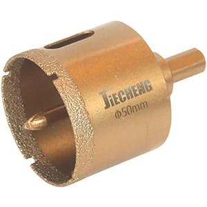 JIECHENG Brazed Diamond 2 inch Hole Saw with Center Drill Bit for Ceramic,Porcelain,Tile,Glass,Granite Quartz,Marble,Gemstone,Dry Drilling 50mm