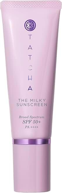TATCHA The Milky Sunscreen, Broad Spectrum SPF 50+ PA+++ | Daily Light-Weight Sun Protection with No White Cast | Visible Sun Damage Correction for All Skin Types with Ectoin, Vitamin E, and Aloe