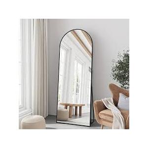 57"x17" Floor Mirror Full Length, Arched Full Length Mirror with Stand, Full Body Mirrors for Bedroom Living Room or Cloakroom Black
