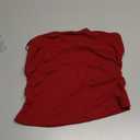 Women's Shapewear Tube Tops Strapless Ruched Built-in Shelf Bra Casual Red small