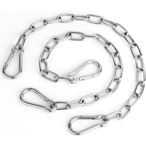 2 Pack 25in Hanging Swing Chain with 4 Carabiners, 550LB Capacity Hanging Kits Heavy Duty Hanging Chair Hardware for Hammock Swing Hanging Chair Punching Bags Sandbag Indoor Outdoor Yoga Gym (Silvery)